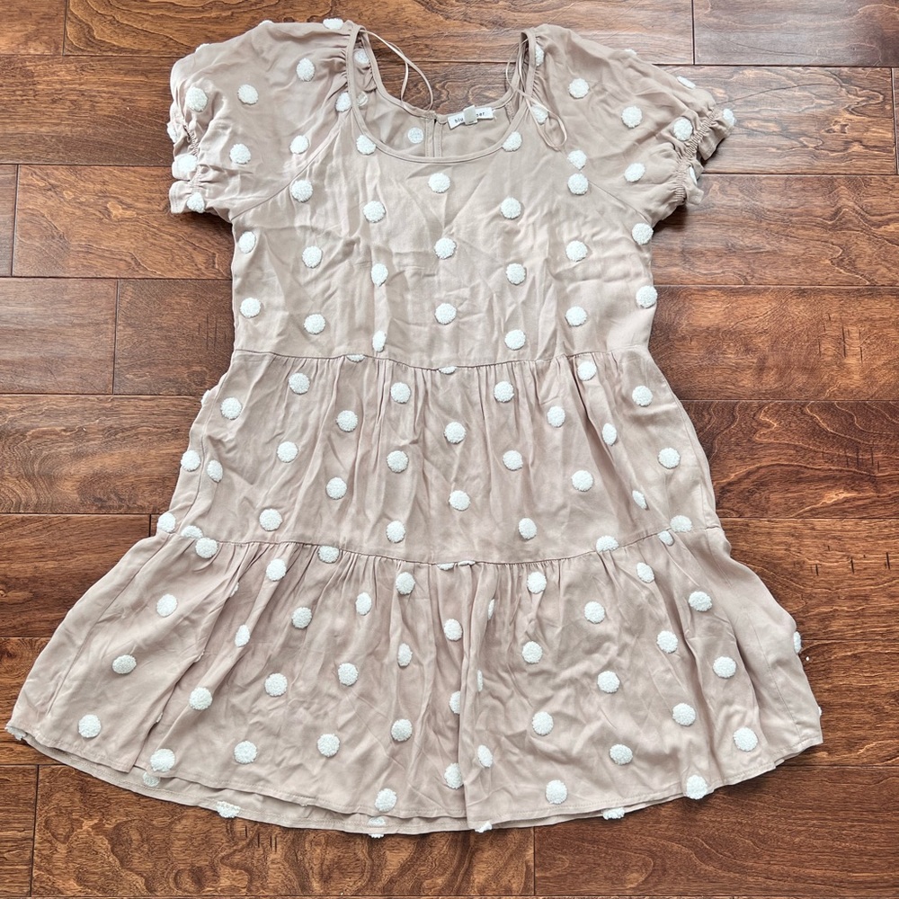 Polka Dot Tan/ White Dress